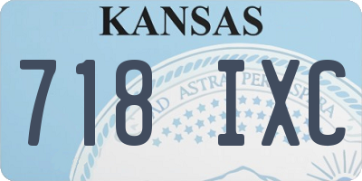 KS license plate 718IXC