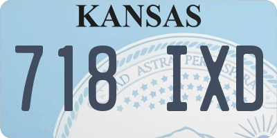 KS license plate 718IXD