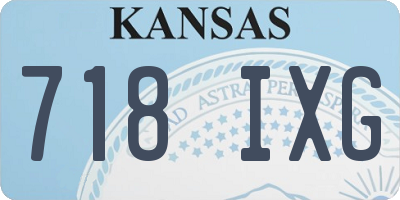 KS license plate 718IXG