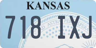 KS license plate 718IXJ
