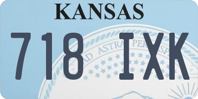 KS license plate 718IXK