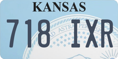 KS license plate 718IXR