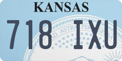 KS license plate 718IXU