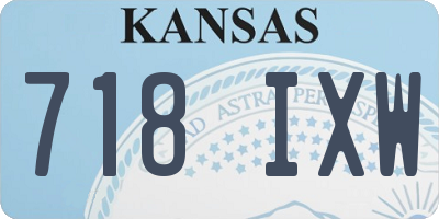 KS license plate 718IXW