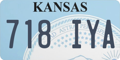 KS license plate 718IYA