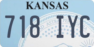 KS license plate 718IYC