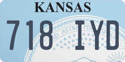 KS license plate 718IYD