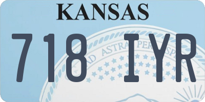 KS license plate 718IYR