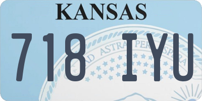 KS license plate 718IYU