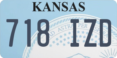 KS license plate 718IZD