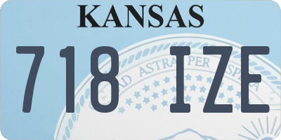 KS license plate 718IZE