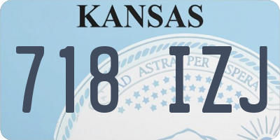 KS license plate 718IZJ