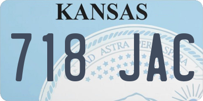 KS license plate 718JAC