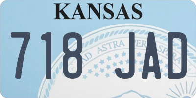 KS license plate 718JAD