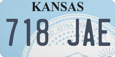 KS license plate 718JAE