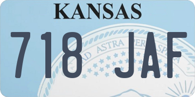 KS license plate 718JAF