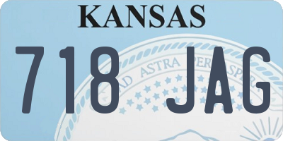 KS license plate 718JAG