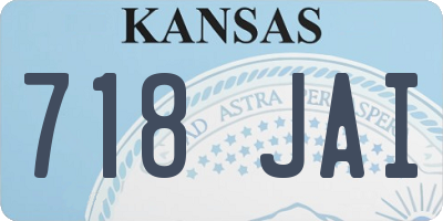 KS license plate 718JAI
