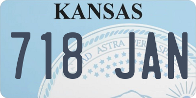 KS license plate 718JAN