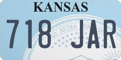 KS license plate 718JAR