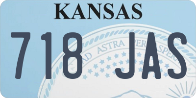 KS license plate 718JAS