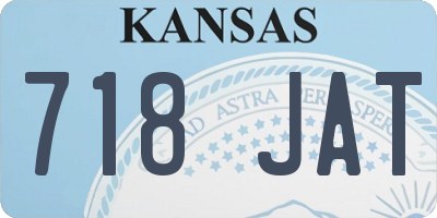 KS license plate 718JAT