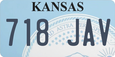 KS license plate 718JAV