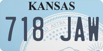 KS license plate 718JAW