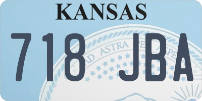 KS license plate 718JBA