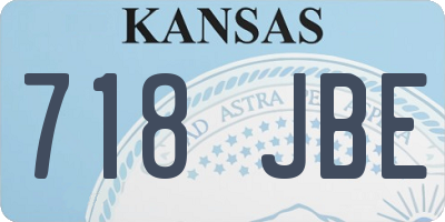 KS license plate 718JBE