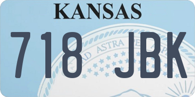 KS license plate 718JBK