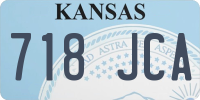 KS license plate 718JCA