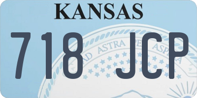 KS license plate 718JCP