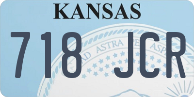 KS license plate 718JCR