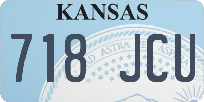 KS license plate 718JCU
