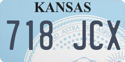 KS license plate 718JCX