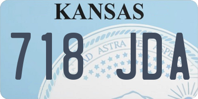 KS license plate 718JDA