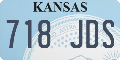 KS license plate 718JDS