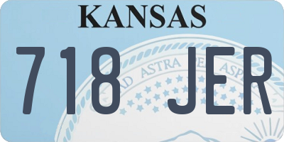 KS license plate 718JER