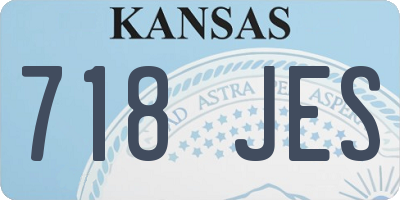 KS license plate 718JES