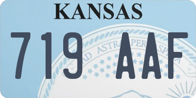 KS license plate 719AAF