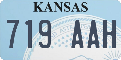 KS license plate 719AAH