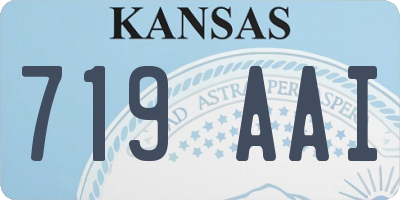 KS license plate 719AAI