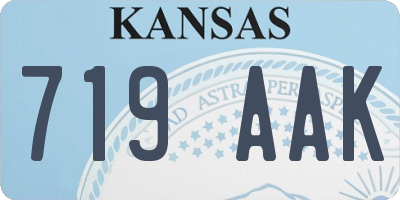KS license plate 719AAK