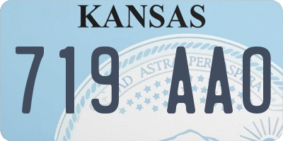 KS license plate 719AAO