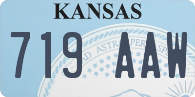 KS license plate 719AAW