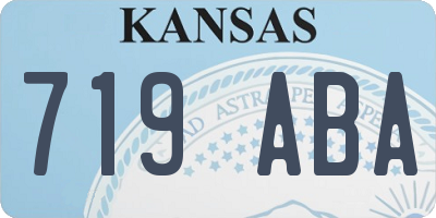 KS license plate 719ABA