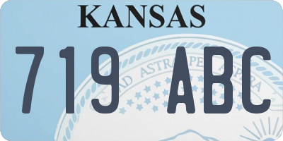 KS license plate 719ABC