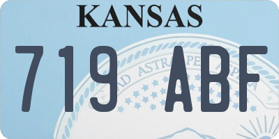 KS license plate 719ABF