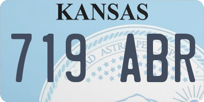 KS license plate 719ABR